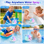 ANGGIKO Baby Bath Toys Light Up Pool Water Toy for Toddlers Babies 1-3 Gift | Bath Toys for Kids Ages 1-3, Whale Bath Toy Sprinkler Baby 6-12-18 Months Bathtub Fountain Birthday 1 Year Old Boy Girl Gifts