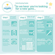 Regalo Safety 29"-38.5" Easy Step Baby Gate, Bottom of Stairs & Doorways