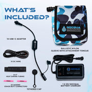 Nocqua Pro Power Kit - 12 Volt Lithium Battery with Charger - 10Ah | Battery Kit for GPS, Fish Finders & Depth Finders, Compact & Portable Kayak Battery Power for Marine Adventure & Kayaks
