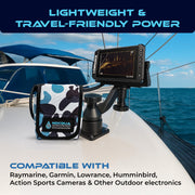 Nocqua Pro Power Kit - 12 Volt Lithium Battery with Charger - 10Ah | Battery Kit for GPS, Fish Finders & Depth Finders, Compact & Portable Kayak Battery Power for Marine Adventure & Kayaks