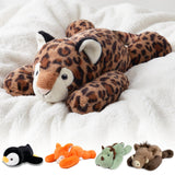 Niuniu Daddy Weighted Stuffed Animal, 20 in 3.3 lbs, Leopard Calming Plush | Heavy sensory lap pad, lying body pillow for sleeping, machine wash, huggable plushies, soothing gift for kids and adults