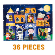 Mudpuppy - Spooky House 36 Piece Puzzle to Go for Kids | Ages 3-5, 4-6, Reusable Pouch For Travel, Postcard Included, Haunted Themed, Family Fun, Screen-Free Play, FSC Certified