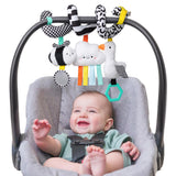 Itzy Ritzy Spiral Car Seat & Stroller Activity Toy Ages 0+ (High Contrast) | Baby Stroller & Car Seat Spiral Toy, Infant Sensory Activity Toy, Easy-Attach Hanging Toy With Textures, Sounds & Visual Play
