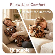 Niuniu Daddy Weighted Stuffed Animal, 20 in 3.3 lbs, Leopard Calming Plush | Heavy sensory lap pad, lying body pillow for sleeping, machine wash, huggable plushies, soothing gift for kids and adults