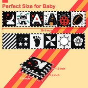 URMYWO Black and White Baby Toy, Tummy Time High Contrast Newborn Toys | Visual Stimulation Soft Baby Book, Brain Development Montessori Sensory Infant Mirror Toy 0-6-12 Months, Boy Girl Shower Gift