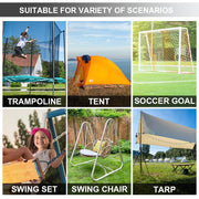 EURMAX USA 4-Pack Windproof Trampoline Stakes Anchor Kit-Steel Corkscrew Anchor,Heavy Duty Tie Down Kit with T-Hook&Reinforced Safety Straps,Secure Weatherproof Protection for Trampoline,Tent&Playset