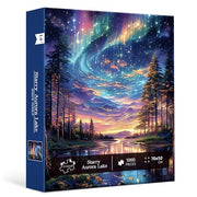 Starry Aurora Lake Puzzles for Adults 1000 Pieces,Interlocking No Dust | Challenging Jigsaw Puzzles,Thick Pieces with Matte Finish,Relaxing Night Sky Wall Art Decor,Stress Relief Gifts for Mom Dad