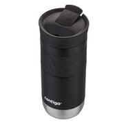 Contigo Byron Vacuum-Insulated Stainless Steel Travel Mug, Licorice, 16oz | Leak-Proof Lid, Thermalock Insulation, Hot 6 Hrs or Cold 12 Hrs, One-Handed Drinking, Textured Grip, Fits Car Cup Holders