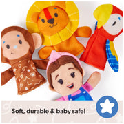 Ms. Rachel Zoo Friends Finger Puppets, 4-Pack with Lion, Monkey & Parrot | Four Soft Plush Animal Finger Puppets, Inspires Creative Storytelling, Baby Toys For Girls And Boys Ages 3+ Months