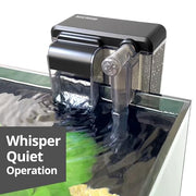 NICREW Slim Aquarium Filter for up to 5 Gallon Fish Tank, 42 GPH, 3W | Waterfall Outlet Design, Quiet Adjustable Flow, 15 PPI Fish & Shrimp-Safe Pre-Filter Sponge, Auto Restart System, Slim Design