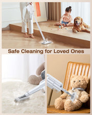 Steam Cleaner, 10-in-1 Detachable Handheld Steam Mop for Multi-Surface | 350ml Tank,10s Heat-Up,248°F Steam Cleaner,2-Level Control,Swivel Head for Carpet,Floor,Tiles,BBQ grill,Car Accessories