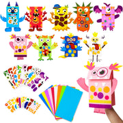 WATINC Hand Puppet Making Kit, Paper Sock Puppet Toys for Kids (Monsters) | 9 Styles, Make Your Own Storytelling & Role Play Crafts, Creative Group Activity, Party Favors & Gifts for Kids Ages 4-8