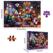 Chalzidar Halloween Ghosts Jigsaw Puzzles for Adults 1000 Pieces | Halloween Puzzle 1:1 HD Reference Poster，ABCD Letter Markings on Back,Matte Oil,High Bite Force