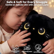Mewaii Black Cat Plush Pillow Cute Plushies, Squishy & Huggable, 13 in | Cuddly Cat Stuffed Animal Pillow, Low-Shedding, PP Cotton Fill, Machine Washable, Desk Decor, Gift For Kids & Cat Lovers