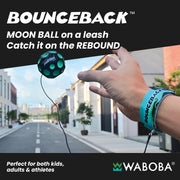Waboba Bounceback Returning Black and Blue Moon Ball Hyper Bouncy Balls | Extreme Bounce and Fun, Super High Bouncing Ball, for Active Play and Outdoor Games