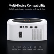 HAPPRUN 1500 ANSI Smart Outdoor Projector, Built-in Apps, 30W Dolby Audio | 4K Decoding,Auto Focus,10K+ Apps,Movie Projector with WiFi Bluetooth,Portable Indoor Proyector Compatible with Phone/TV Stick