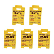 Funny "Answer Desk Rates" Mini Desk Sign - Humorous Caution Style Office Decor