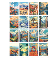 RoseArt - National Parks Jigsaw Puzzle Box Set - 16 Mini Puzzles, 100 Pieces Each - Colorful Puzzle Gift Set for Adults