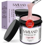 SAVILAND Builder Nail Gel Light Pink 3.5 oz Nail Extensions & Manicure Art | Strong Shaping Power For Nail Extension, Salon&Home DIY, Natural Resin No Odor, High-Gloss Durable, Cures Under U V/LED Lamp