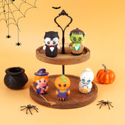 CCINEE 5pcs Halloween Finger Puppets Set for Kids, Tiny Rubber Witch Snowman Puppets Figures Toys Assortment for Toddlers Schools Summer Halloween Party Favors