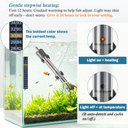 HITOP 50W Adjustable Aquarium Heater, Submersible Fish Tank Heater Thermostat with Suction Cups for 6-15Gal