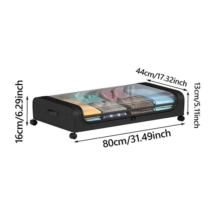 💕Heavy-Duty Rolling Under-Bed Storage Organizers with Clear Dust Lids