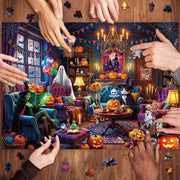 Chalzidar Halloween Ghosts Jigsaw Puzzles for Adults 1000 Pieces | Halloween Puzzle 1:1 HD Reference Poster，ABCD Letter Markings on Back,Matte Oil,High Bite Force