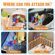 Lynncare Adjustable Arch Bassinet Toys for Infant & Toddlers, Stroller Arch, Baby Crib Toys with Fascinating Hanging for Stimulating Baby’s Senses and Developing Motor Skills