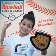 Toss and Catch Ball Game Set - Easy to Use Sticky Balls & Beginner Baseball Training Glove - Premium Toy Paddle Fits All Hand Sizes From Toddlers to Teens & Adults - Fun Gift Idea for Boys and Girls