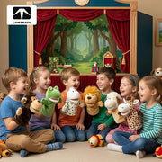 LOMTRATS Animal Hand Puppets for Kids,Toddler Includes Wolf Tiger Lion Monkey So on Movable Open Mouths, Perfect for Storytelling,Teaching,Preschool,Birthday Gifts