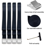 EURMAX USA 4-Pack Windproof Trampoline Stakes Anchor Kit-Steel Corkscrew Anchor,Heavy Duty Tie Down Kit with T-Hook&Reinforced Safety Straps,Secure Weatherproof Protection for Trampoline,Tent&Playset