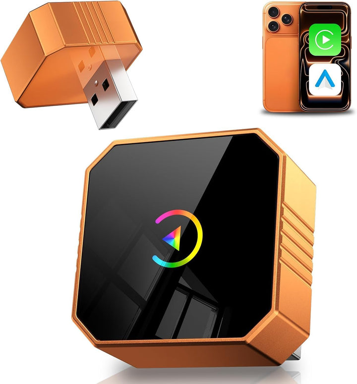 MIXGOLD Wireless CarPlay Adapter for iPhone＆Android, 2026 Upgraded Car Play Mini Wired to Wireless Adapter for CarPlay ＆Android Auto Plug and Play Stable Connection & No Latency for iPhone iOS 10+