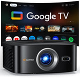 HAPPRUN 1500 ANSI 4K Decoding Outdoor Projector with Official Google TV | Smart Projector with WiFi and Bluetooth, Auto Focus & Keystone, Dolby Audio, Portable Home Theater for Indoor & Outdoor Movie