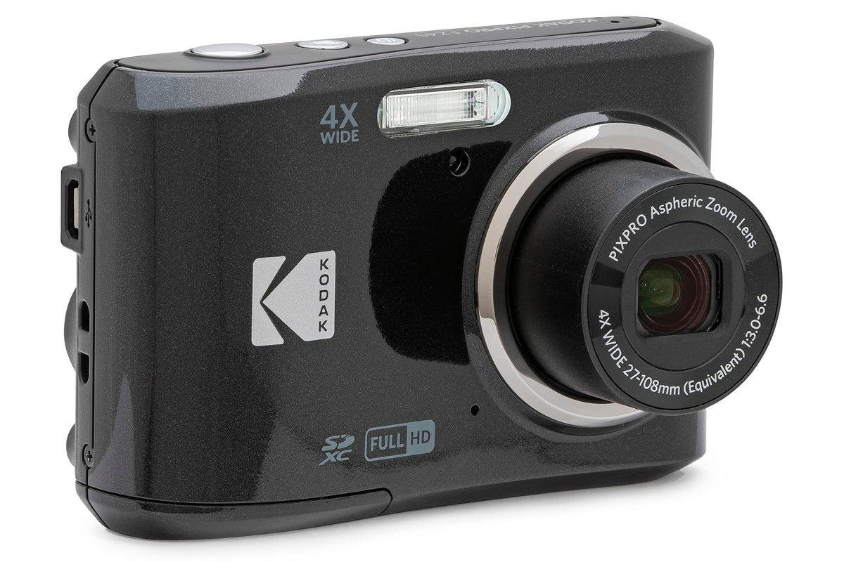 Kodak PIXPRO FZ45 16MP Compact Digital Camera, 4X Optical Zoom, AA, Black | 1080p Full HD Video, 27mm Wide Angle Lens, 2.7 Inch LCD, Point and Shoot, Digicam, Travel and Family Photos