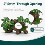 Aquarium Decorations Cave Silk Aquarium Plants Betta Fish Tank Decor | Soft & Safe Fish Tank Accessories, Aquarium Decor Plants for Beta Goldfish Bowl Decor, Artificial Driftwood Fish Cave