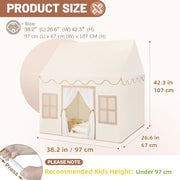 Senodeer Kids Play Tent Indoor: with Mat, Tassel Garland - Girl Tent Indoor Playhouse for Kids Toys for Boy Girl Birthday Gift