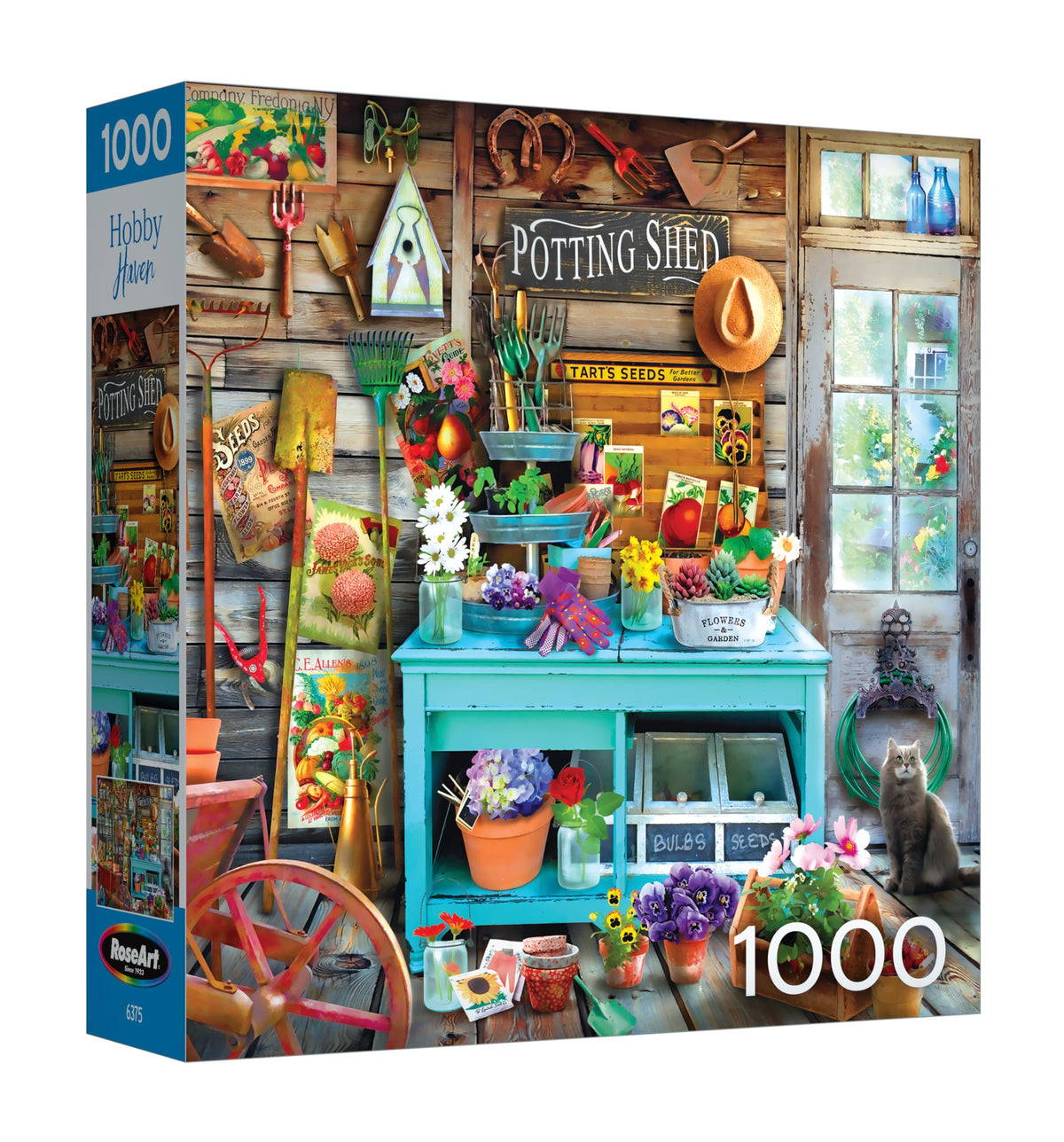 RoseArt Hobby Haven The Potting Shed 1000 Piece Jigsaw Puzzle | 19.25" x 26.625" Finished Size, Bonus Poster Included, Made in USA