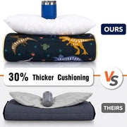 Primlect Toddler Nap Mat with Pillow, Thickened Extra Large Sleeping Bag | 55''x35'' Sleeping Mat with Blanket, Washable, Roll up, Perfect for Daycare, Preschool, Kindergarten, Boys, Dinosaur