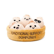 Emotional Support Dumplings, Cuddly Stuffed Animals by Relatable | Squishy Toys and Plushies, Gift Ideas for Loved Ones of All Ages, Includes 5 Plushies with Carrying Basket