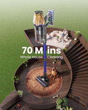 Cordless Vacuum Cleaner, Upgraded 650W 60KPA 70Mins Cordless Stick Vacuum Cleaner with Flexible Hose,Self-Standing,Touch Screen, Anti-tangle Wireless Vacuum Cleaners for Home/Pet Hair/Carpets/Floors