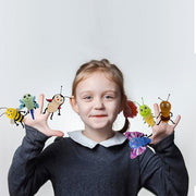 JUSTQUNSEEN 6pcs Insect Finger Puppet Set, Mini Hand Puppets Suitable for Kids, Cute Insect Animal for Role-Playing and Storytelling, Realistic Finger Puppet for Toddlers