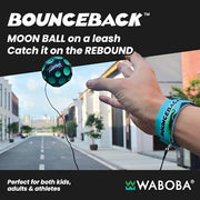 Waboba Bounceback Returning Black and Blue Moon Ball Hyper Bouncy Balls | Extreme Bounce and Fun, Super High Bouncing Ball, for Active Play and Outdoor Games
