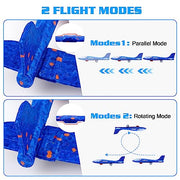 LJZJ 3pk LED Foam Plane Launcher, 2 Modes Outdoor Toy Gift Boys Girls 3+ | Foam glider features ejection & hand‑throwing 2 modes. LED lights deliver fun‑filled nighttime flying experience for kids