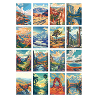 RoseArt - National Parks Jigsaw Puzzle Box Set - 16 Mini Puzzles, 100 Pieces Each - Colorful Puzzle Gift Set for Adults