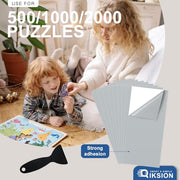 QIKSION 24 Pcs Puzzle Saver Sheets, Puzzle Glue Sheets for 1000-3000 Pieces | Preserve & Frame 4 x 1000 Pieces Jigsaw Puzzles, No Messy Glue, 14.8" x 7"