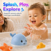 ANGGIKO Baby Bath Toys Light Up Pool Water Toy for Toddlers Babies 1-3 Gift | Bath Toys for Kids Ages 1-3, Whale Bath Toy Sprinkler Baby 6-12-18 Months Bathtub Fountain Birthday 1 Year Old Boy Girl Gifts