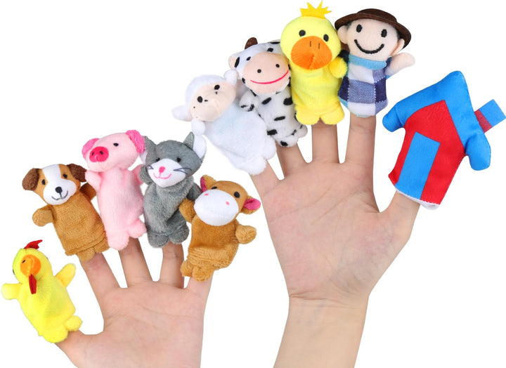 RIY 10Pcs Story Time Finger Puppets - Old Macdonald Had A Farm Educational Puppets Easter Basket Stuffers
