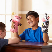 Melissa & Doug Farm Friends Hand Puppets (Set of 4) - Cow, Horse, Sheep, and Pig Soft Puppets for Kids and Toddlers Ages 2+