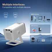 Built-in Apps 1080P 4K Support Mini Projector with Android 14, Phone Remote | Portable Smart Projector with WiFi 6 and Bluetooth 5.4 for Bedroom Auto Keystone Compatible with Netflix/iOS/HDMI/TV Stick X1