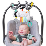 Itzy Ritzy Spiral Car Seat & Stroller Activity Toy Ages 0+ (High Contrast) | Baby Stroller & Car Seat Spiral Toy, Infant Sensory Activity Toy, Easy-Attach Hanging Toy With Textures, Sounds & Visual Play